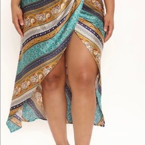 High waist wrap skirt